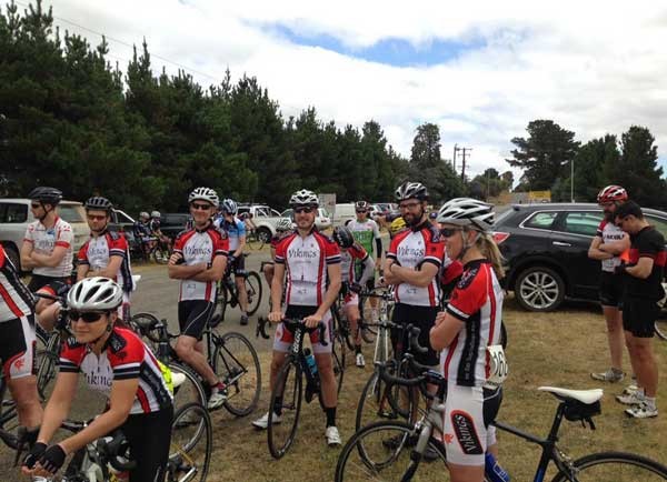 Vikings riders at the Breadalbane start. Pip Henty (right front) ended up first female